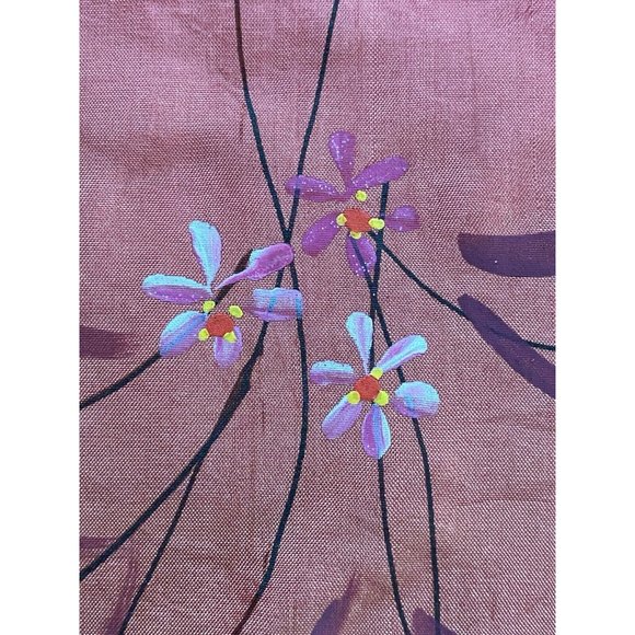 100% Silk Hand Painted Rectangular Scarf Dragonfly Design 16" X 60" Ombre Pink - Picture 15 of 16
